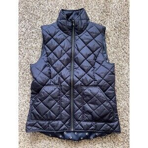 Brooks Brothers Quilted Vest Womens XS "346" Navy Full Zip Golf Preppy